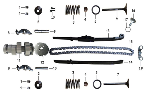 Camshaft Hinge Bolt M5 × 16.5