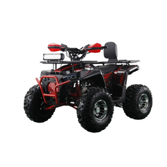 Black and red ATV on a white background