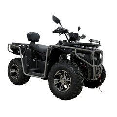 Black ATV on a white background